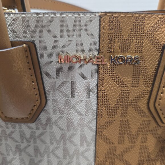 Michael Kors Mercer Medium Two-Tone Logo Crossbody Bag - Picture 6 of 11